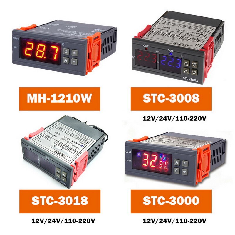 Digital Temperature Controller Thermostat Thermoregulator incubator Relay LED 10A Heating Cooling STC-3000 STC 1000 12V 24V 220V