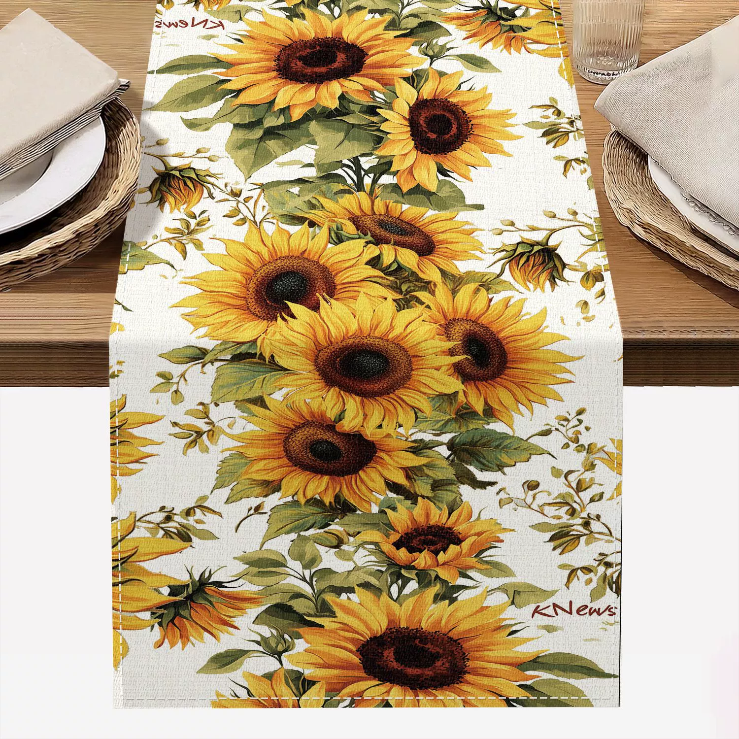 Fall Sunflower Table Runner 13x72 Inch Seasonal Autumn Farmhouse Table Runners for Dinning Kitchen Party Table Decoration: Red