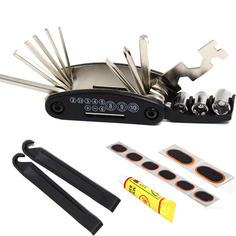 16 in 1 Multifunction Bicycle Repair Tools Kit Cycling Screw Wrench Tire Lever Pump Tool MTB Mountain Cycling Bike Repair Tools