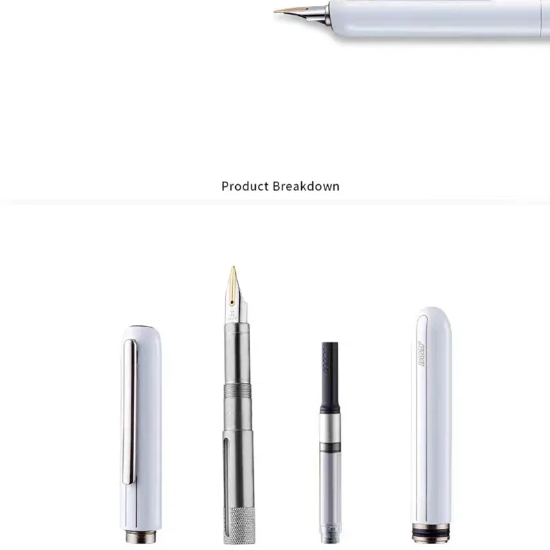 Penna stilografica wakaka red dot award dialog focus 3, penna a scatto con inchiostro e pennino in titanio nero e 14k punte in oro