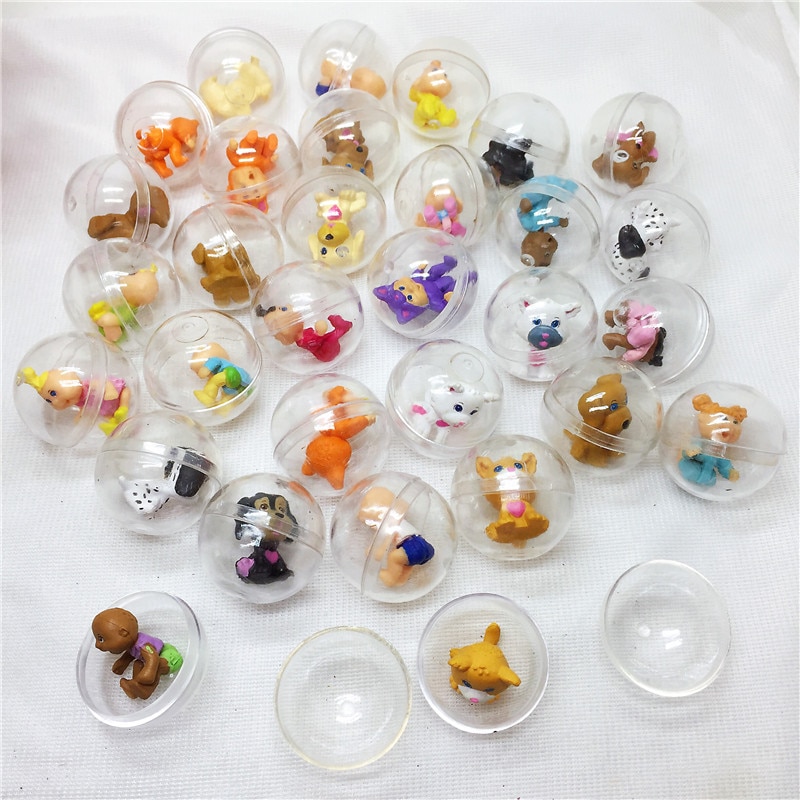 Jouet en plastique transparent de capsules de boule de diamètre de 28mm avec le jouet intérieur de petite figure envoyant aléatoirement pour le distributeur automatique