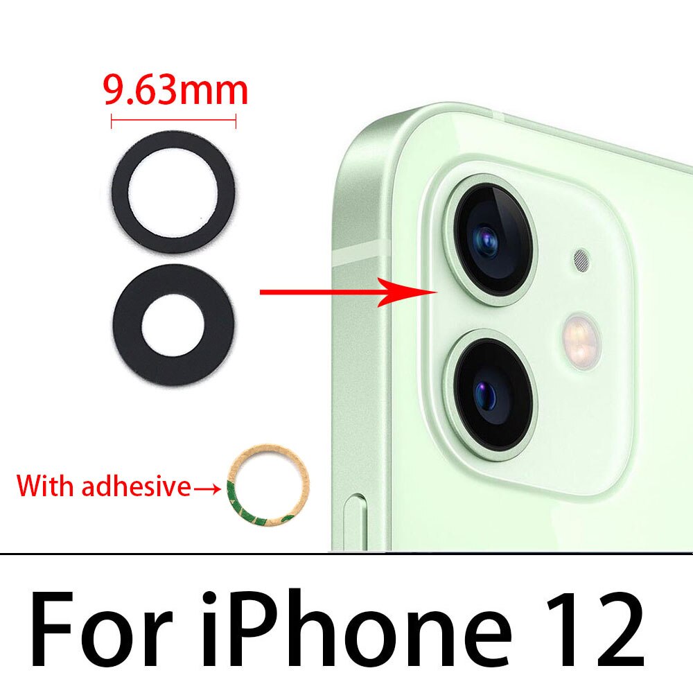 2Pcs/Lot, Back Camera Glass Lens Rear Camera Glass Glue For Iphone 11 12 13 Pro Max Mini Replace Repair Spare Part