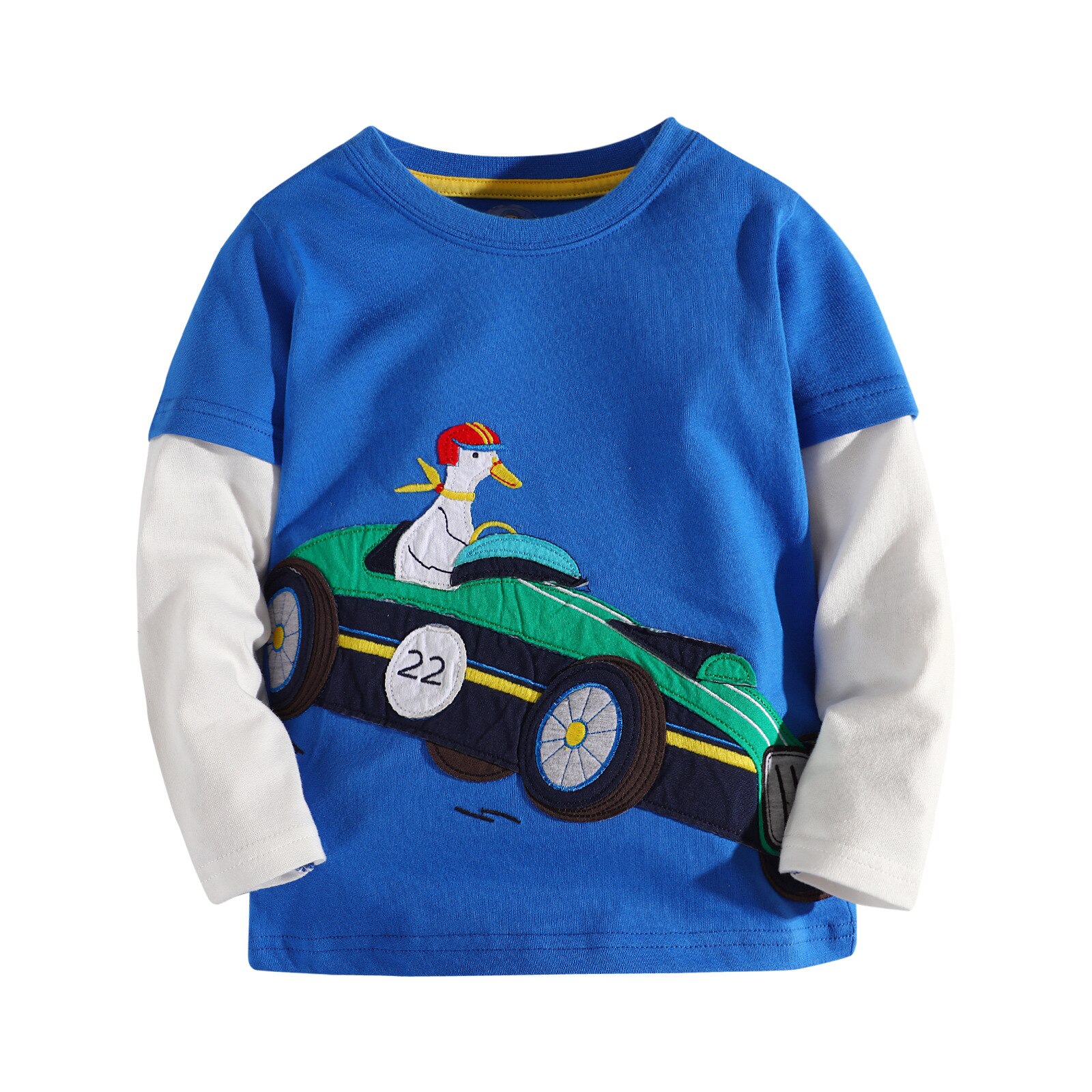 LINLING Herbst Winter Jungen Langarm Baumwolle T-shirt Druck 3D Welpen Auto Ente kinder Warme Baumwolle T-Shirt P623: Default Title