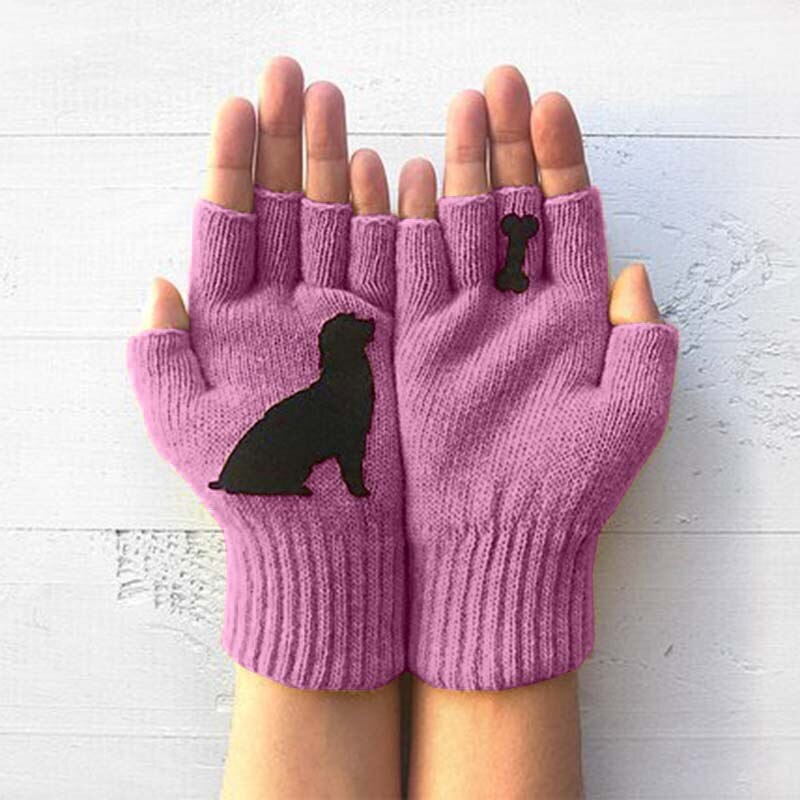 2 paar vingerloze handschoenen, uniseks, warme gebreide
