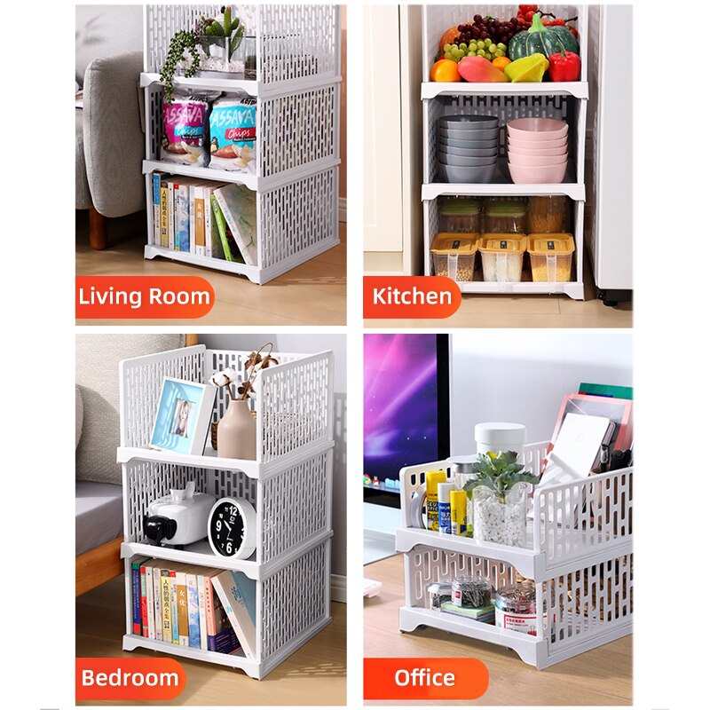 Stackable Wardrobe Drawer Cabinet Organizer Drawer Clothes Closet Storage Box Shelves Plastic Layered Partitions Storage Rack