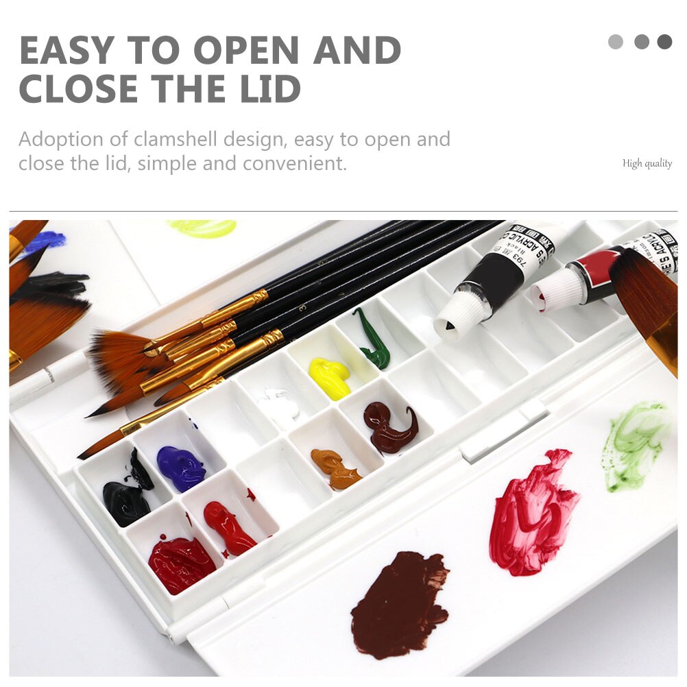 Folding Watercolor Pigment Box Plastic Art Paint Boxes Colors Mixing Plates