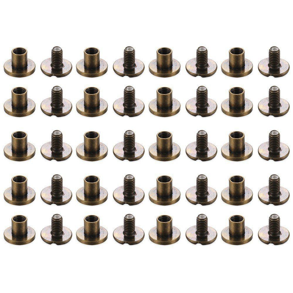 Rivets à ongles en laiton, motif de cœur en métal, Rivets à vis, bouton en tissu, chaussures artisanales en cuir, chapeaux, artisanat de Scrapbooking, bricolage, 10 ensembles: bronze / 8x5.5mm