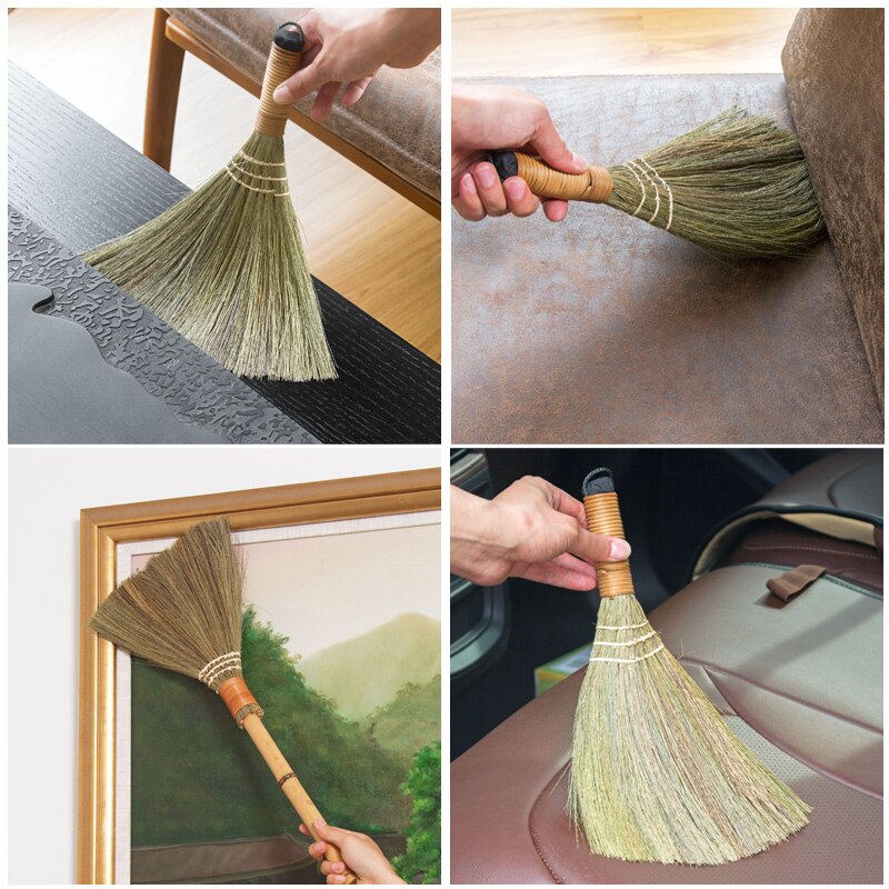 Escoba de paja para suelo de madera, escoba Manual de pelo suave para el hogar, herramientas de limpieza de suelo, sofá de escritorio, cepillo de limpieza del hogar