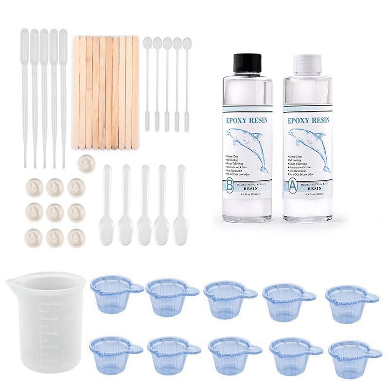 Neue AB Epoxy Harz Kit Hohe Haft 1:1 AB Epoxy Härter Kristall Kleber DIY Kunst Casting Harz Schmuck Machen Zubehör: NEW A200g-B200g set