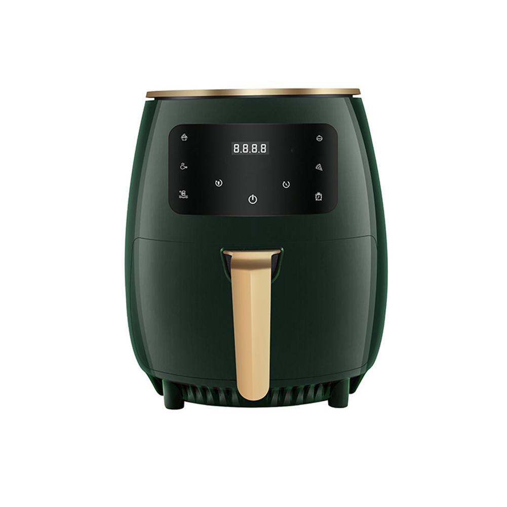 4.5L 1400W Air Fryer Oil free Health Fryer Cooker LED Deep Fryer With Anti-skid Handle Non-fume Touch Screen Smart Oven Bake: green UK plug