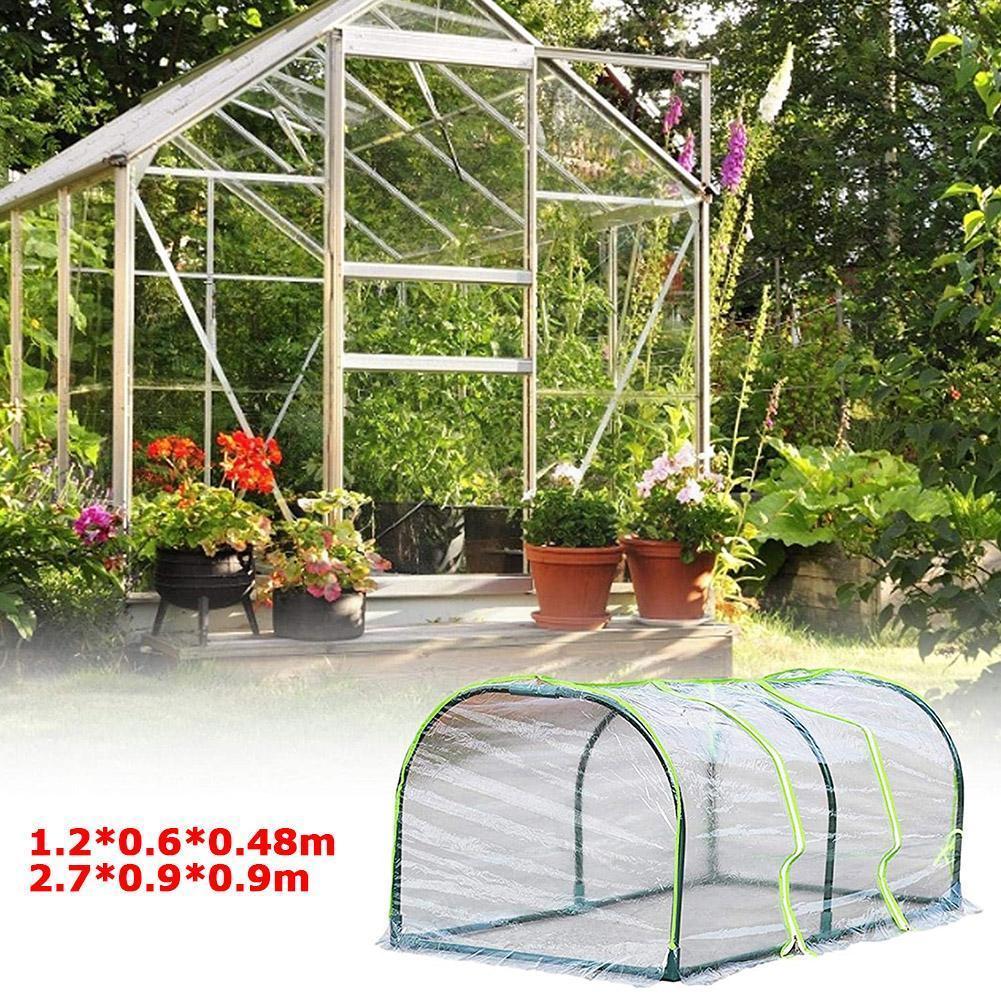 1.2M Draagbare Home Tunnel Kas Mobiele Mini Kas Kas Cover Pole Zonder Isolatie Plant Geventileerde Koude G0w9