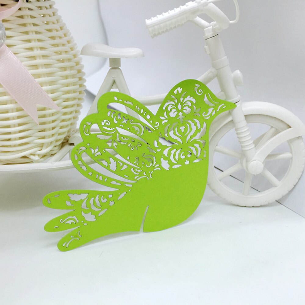 Liebe vogel Wein Glas Marker platz karten Hochzeit geburtstag braut dusche Baby Party Dekorationen tisch Name anzahl karte: Grün 3
