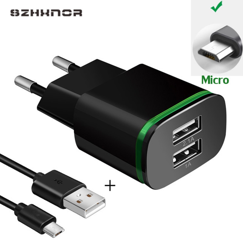 Caricabatterie USB ue 2A cavo di ricarica rapida 1M USB per xiaomi redmi 7 4X note 5 plus 5 Huawei p smart 2019 LG alcatel Oukitel C8