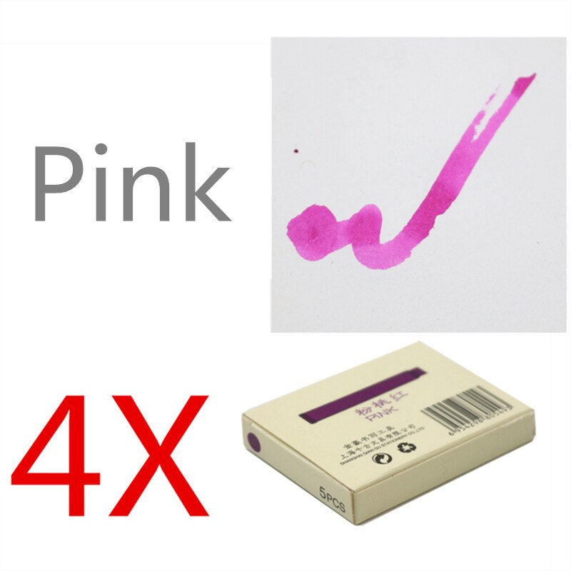 Farge fyllepennblekk fyll blekkkapselen 2.8mm indre diameter egnet for de fleste penner 20 stk/parti: 20 stk rosa