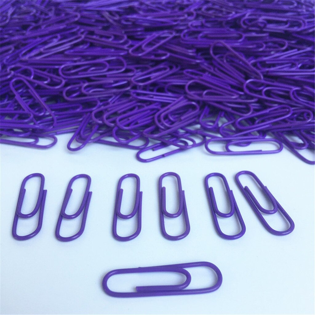 100pcs Purple Office Paper Clip School Supplies Study Article Office Tools Desktop Supplies File Storage Folder#p30: Default Title