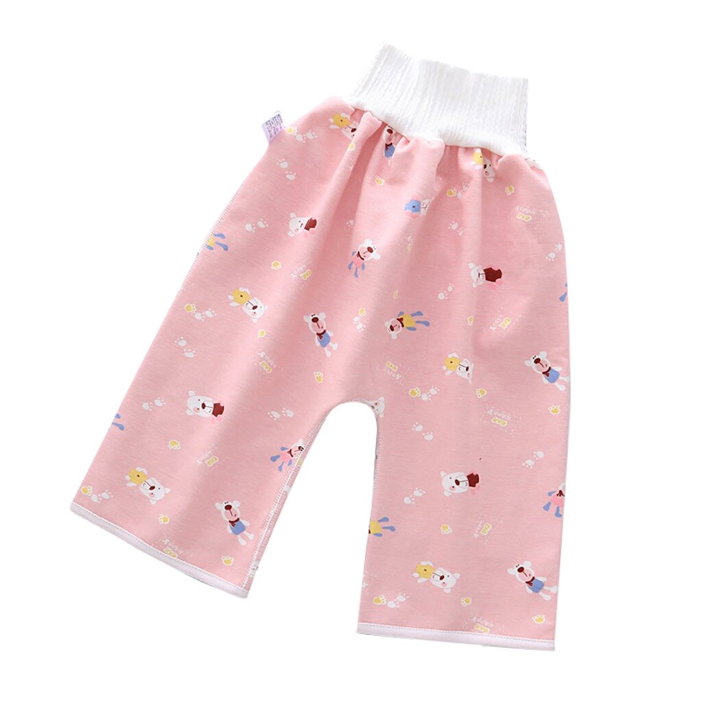 Prevent Baby Bed Wetting Pure Cotton Baby's Diaper Skirt For Preventing Leakage Of Urine Learning Pants That Can Be Washed Skirt: Hot Pink / 4T