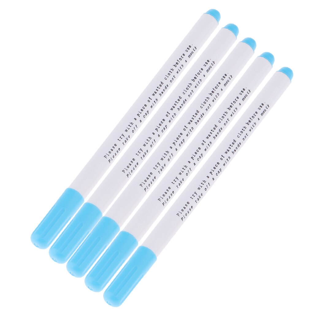 5 Stuks Water Uitwisbare Pen Wateroplosbare Pen Vanishing Marker Pen Voor Tailor Stof Markering