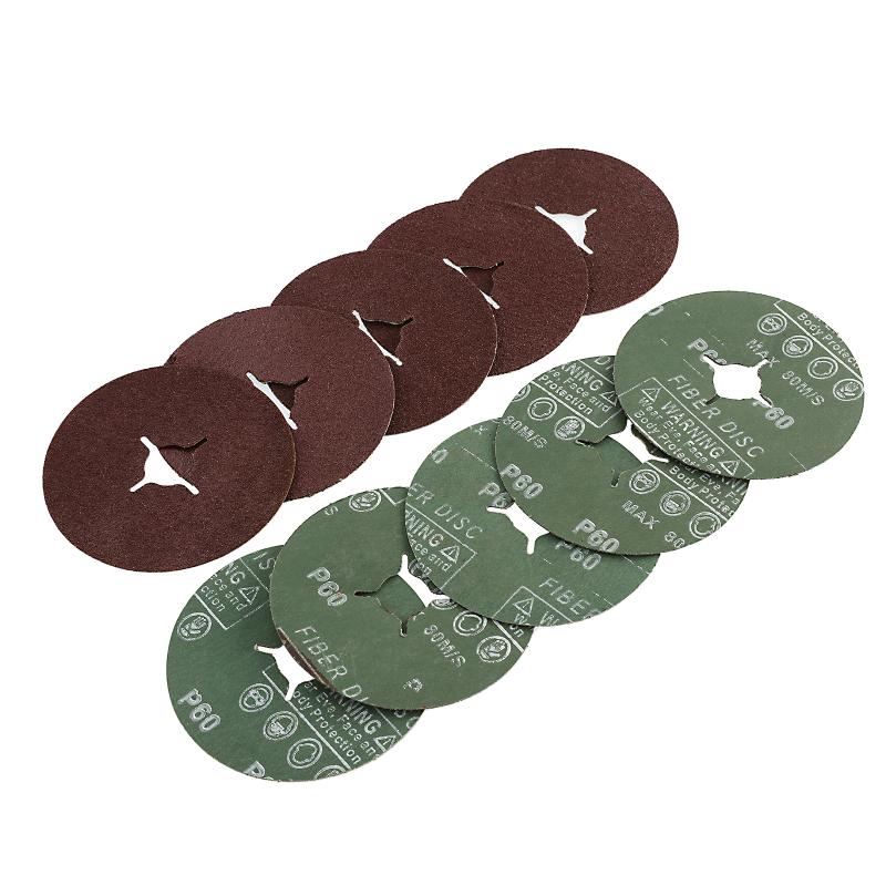50 Uds. Disco de lijado abrasivo de papel de lija de fibra P24 P36 P40 P60 P80 P120 disco de papel de lija de acero rojo con agujero transversal para carpintería Mental