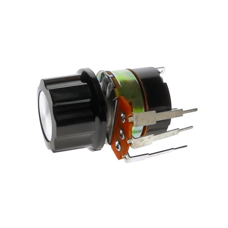 1Pcs B500K Single Potmeter Met Schakelaar Potentiometer Snelheid Gouverneur Ronde Gat As Lengte 500K 15Mm 20mm