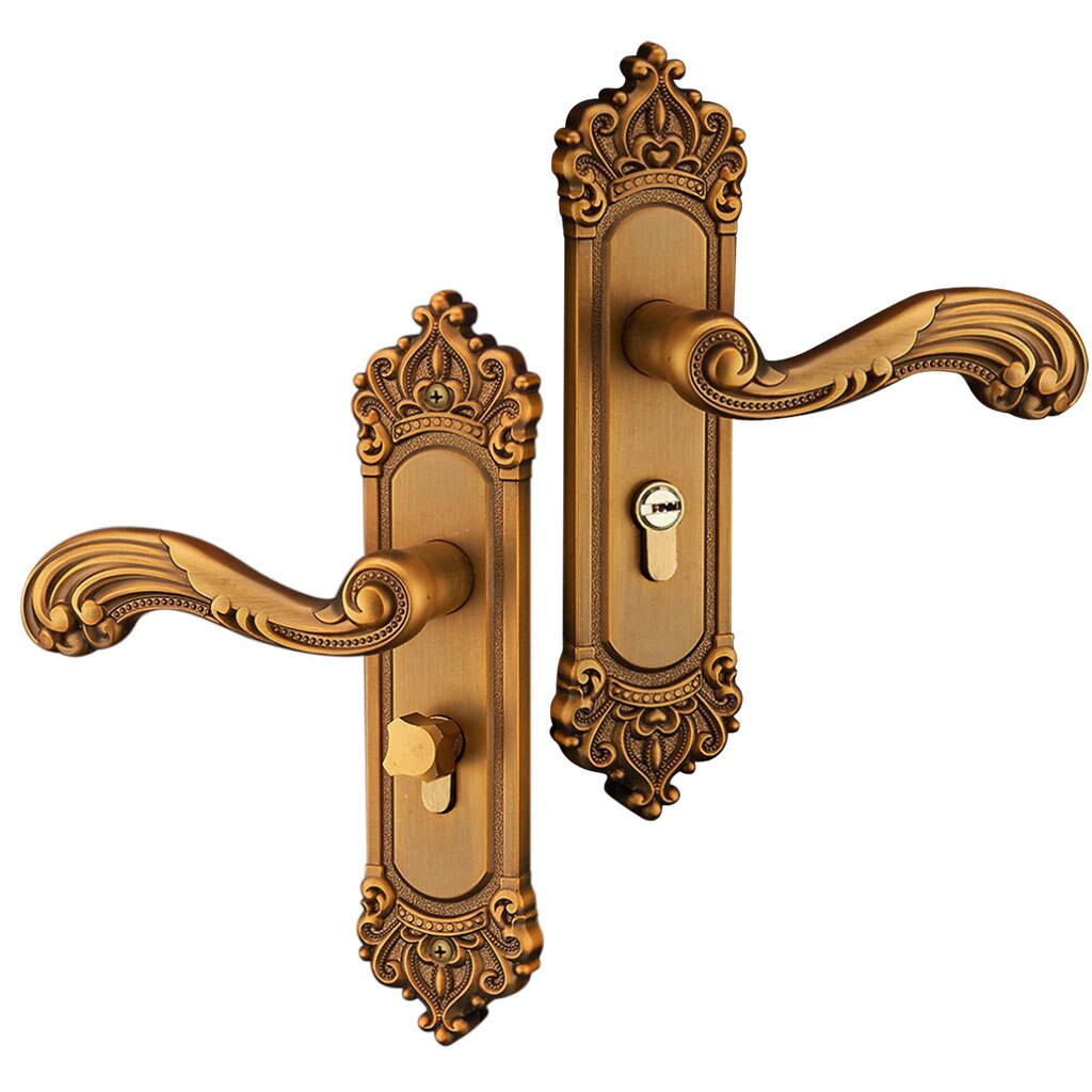 Complete Set Luxury Door Lock Sets Door Handles Levers with 3 Pieces Keys