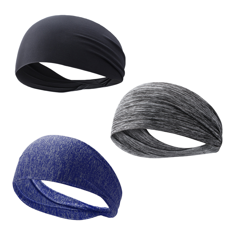 Sporthoofdband voor heren Zweetabsorberend en anti-zweetband Hardlopen Fitnesshoofdband Hoofdband Hoop Yoga: Dark Gray