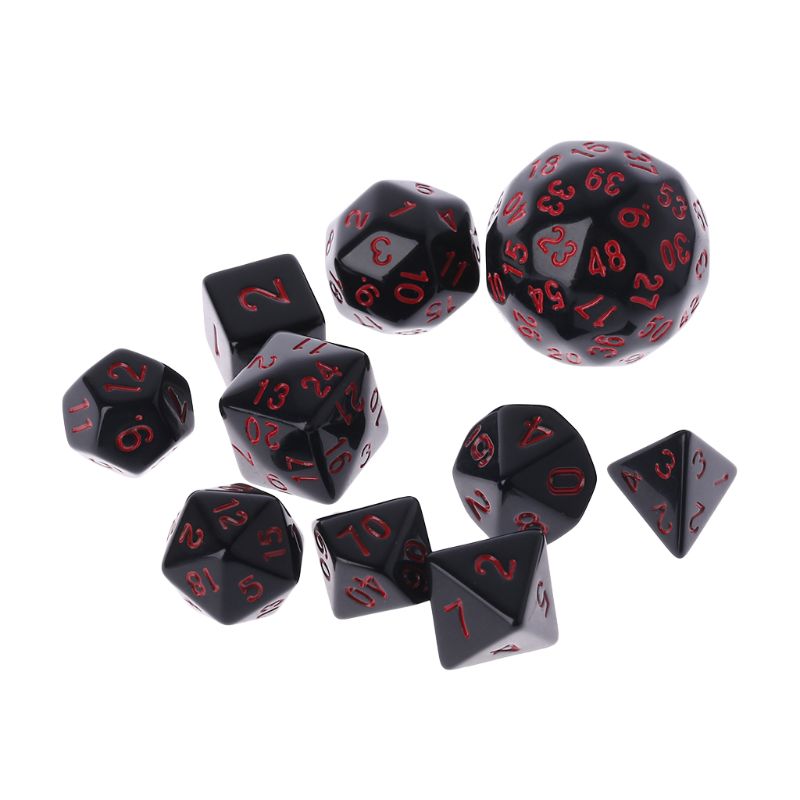 10 Stks/set Multi Zijdig Game Dice Mengen Party Games Club Voor Dungeon D & D Games Spelen: Rood