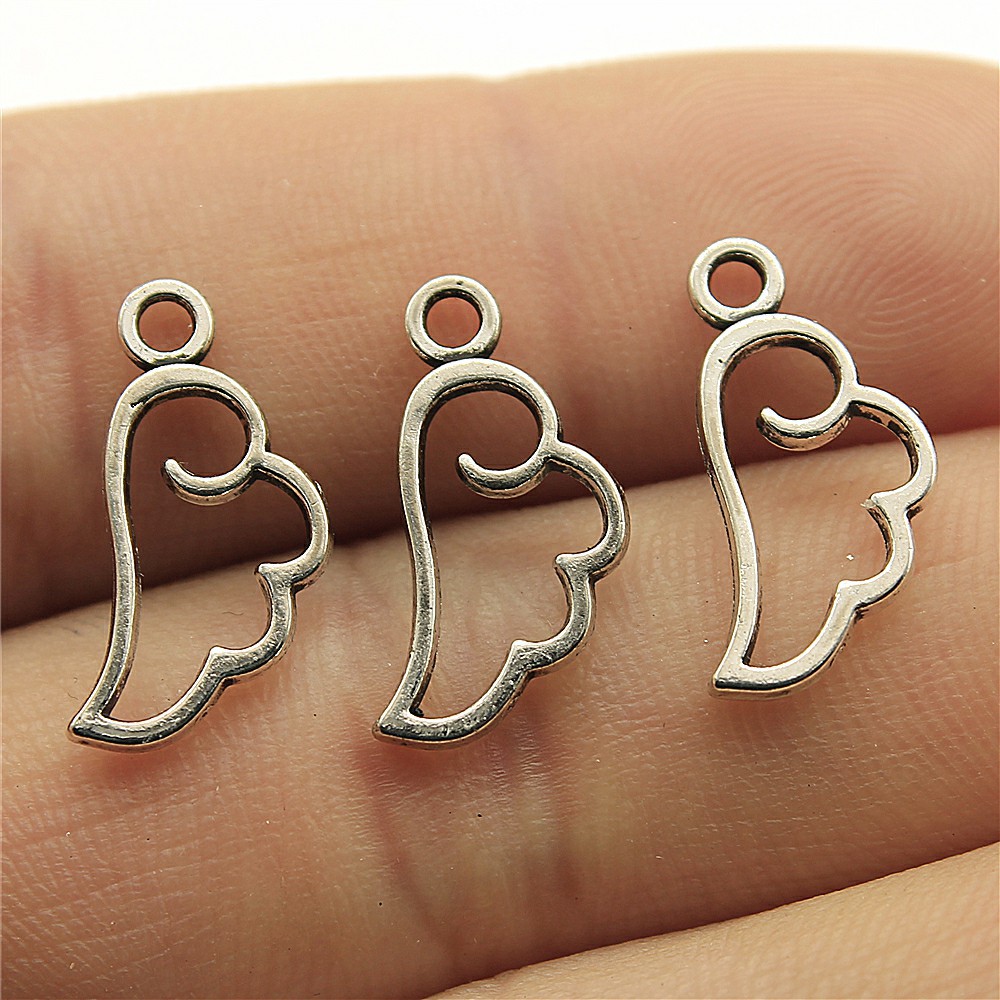 40pcs Angel Wings Connector Charms For Jewelry Making Wing Charms DIY Handmade Tibetan Finding Jewelry: Light Yellow Gold Color