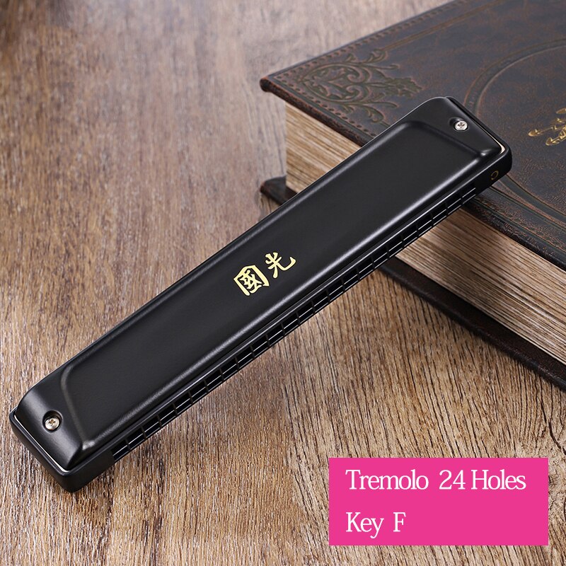 Guo Guang Tremolo 24 Holes Harmonica Accent 28 Harp Guoguang Mouth Organ Instrumentos Key C A B Musical Instruments: Tremolo-24F