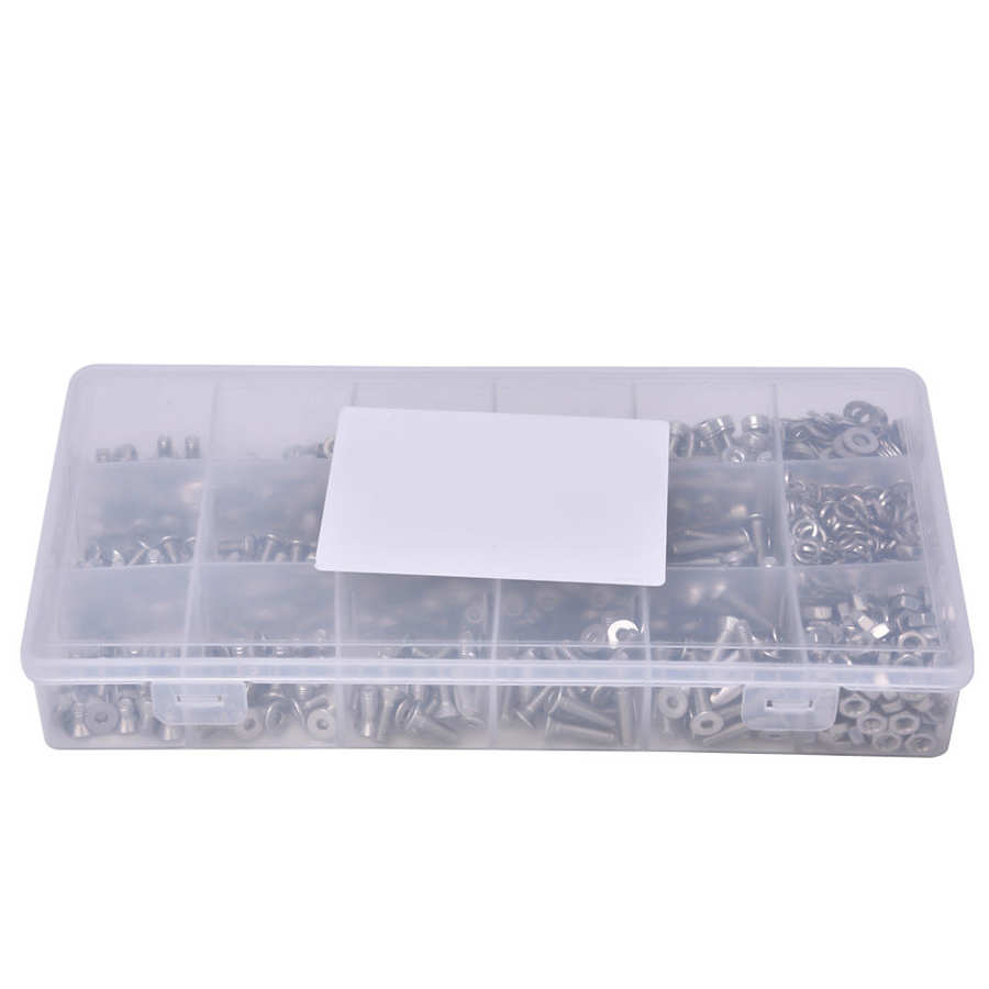 stainless wire sleeve insert threaded inserts 840 Pcs Screw Kit Pan Cylindrical Flat Screw Nut Washer Assortment Kit