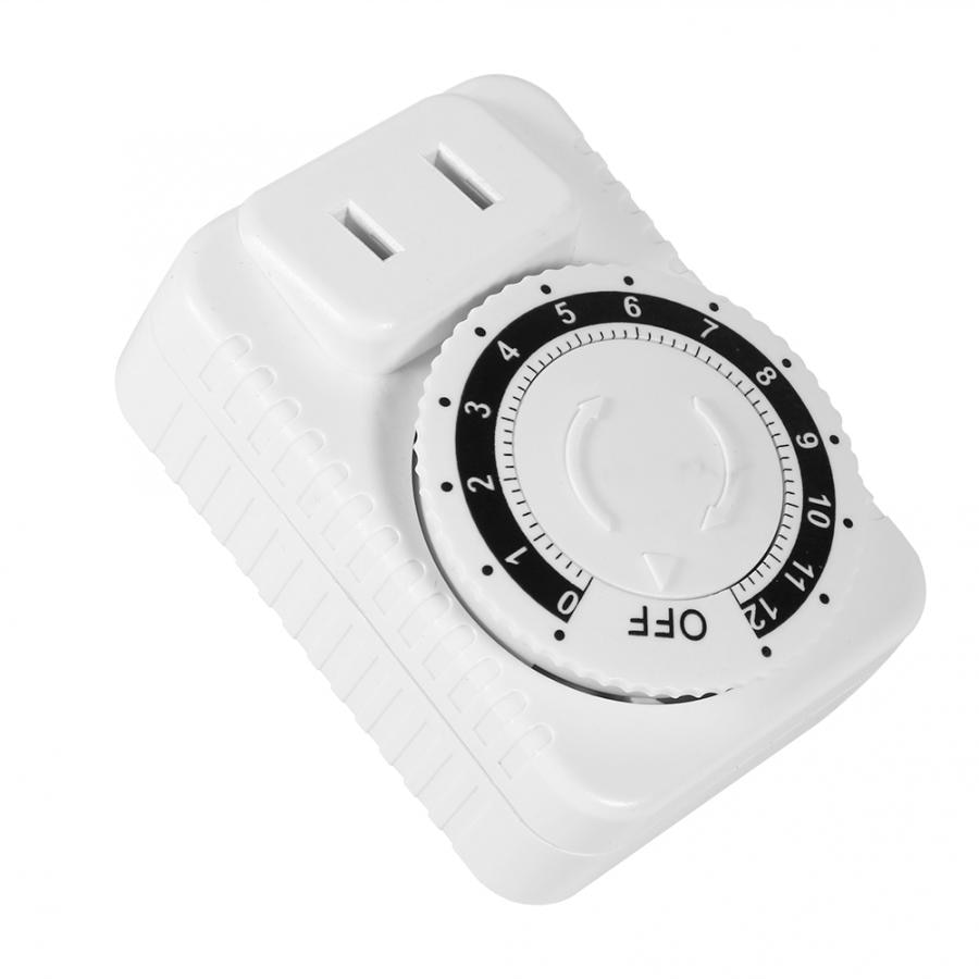 AC 220V 12 Hour Electrical Mechanical Timer Wall Plug Switch Digital Countdown Timer Socket White