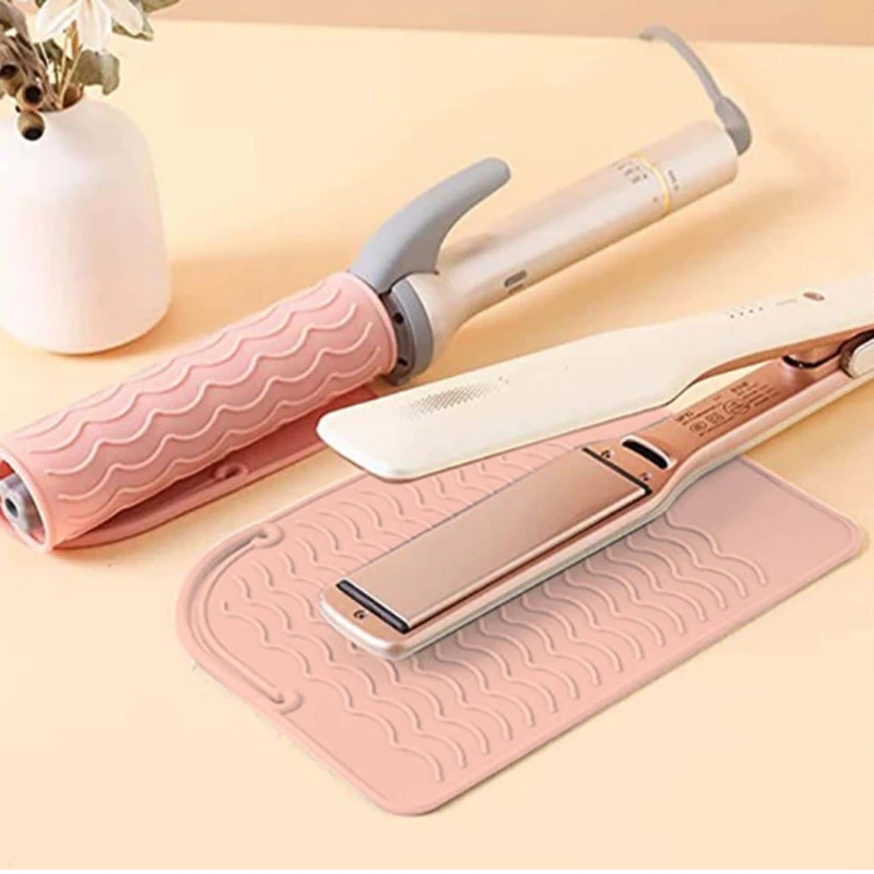 Herramientas para el cabello, rizador, funda aislante térmica, alisador de pelo plano, almohadilla aislante de silicona, férula eléctrica antideslizante para peluquería