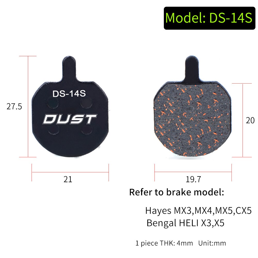 2 Pair MTB Mountain Bike Brake Pads for Shimano M445 355 395 Bicycle Parts Cycling Resin Organic Disc Road Brake Pad: DS-14S