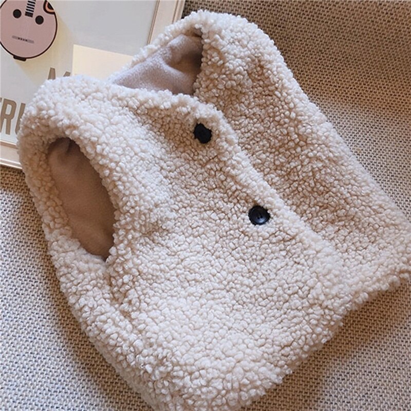 Gilet en peluche polaire épais pour bébé fille et garçon, vêtements d'hiver d'automne et d'hiver: beige / 9