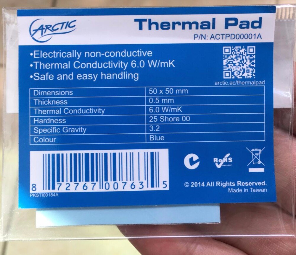 ARCTIC AC Thermal pad 6.0 W/mK 0.5mm High Efficient thermal conductivity Original authentic Arctic Thermal pad