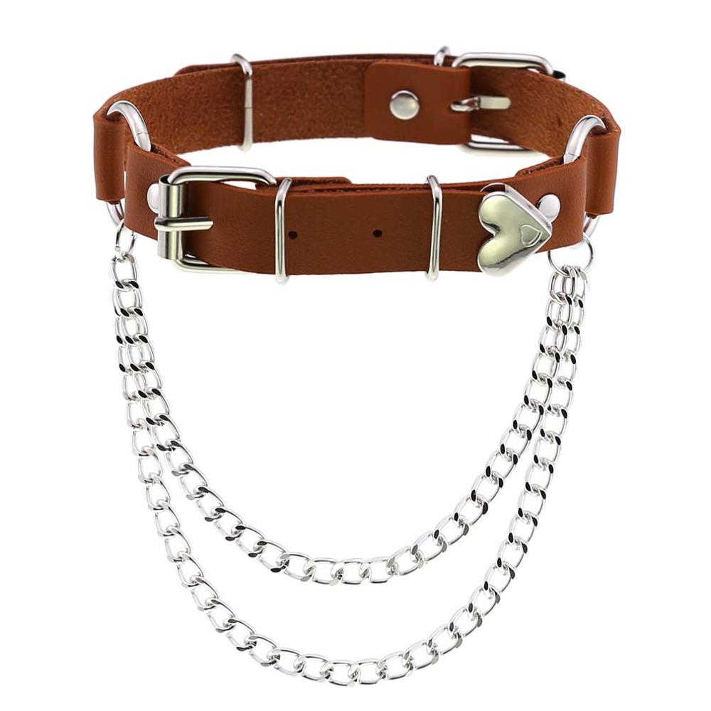 Perzik Hart Choker Ketting Goth Kleding Harajuku Ketting Punk Gothic Kwastje Hals Ketting Sieraden Voor Vrouwen Valentijnsdag: Plating Pistool