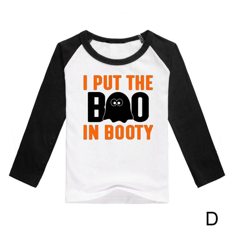 Halloween Kleding Bebes Gedrukt Korte Mouwen T-shirt Meisje Baby Jongens Party Voor Kinderen Verjaardag Baby Kostuums Sets J1X0: D / XL