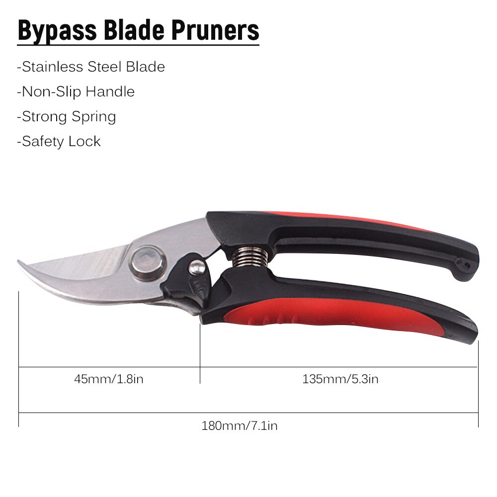 Garden Shears Hand Pruners Bypass Pruner Gardening Clippers for Cutting Flowers Trimming Plants Fruits Picking