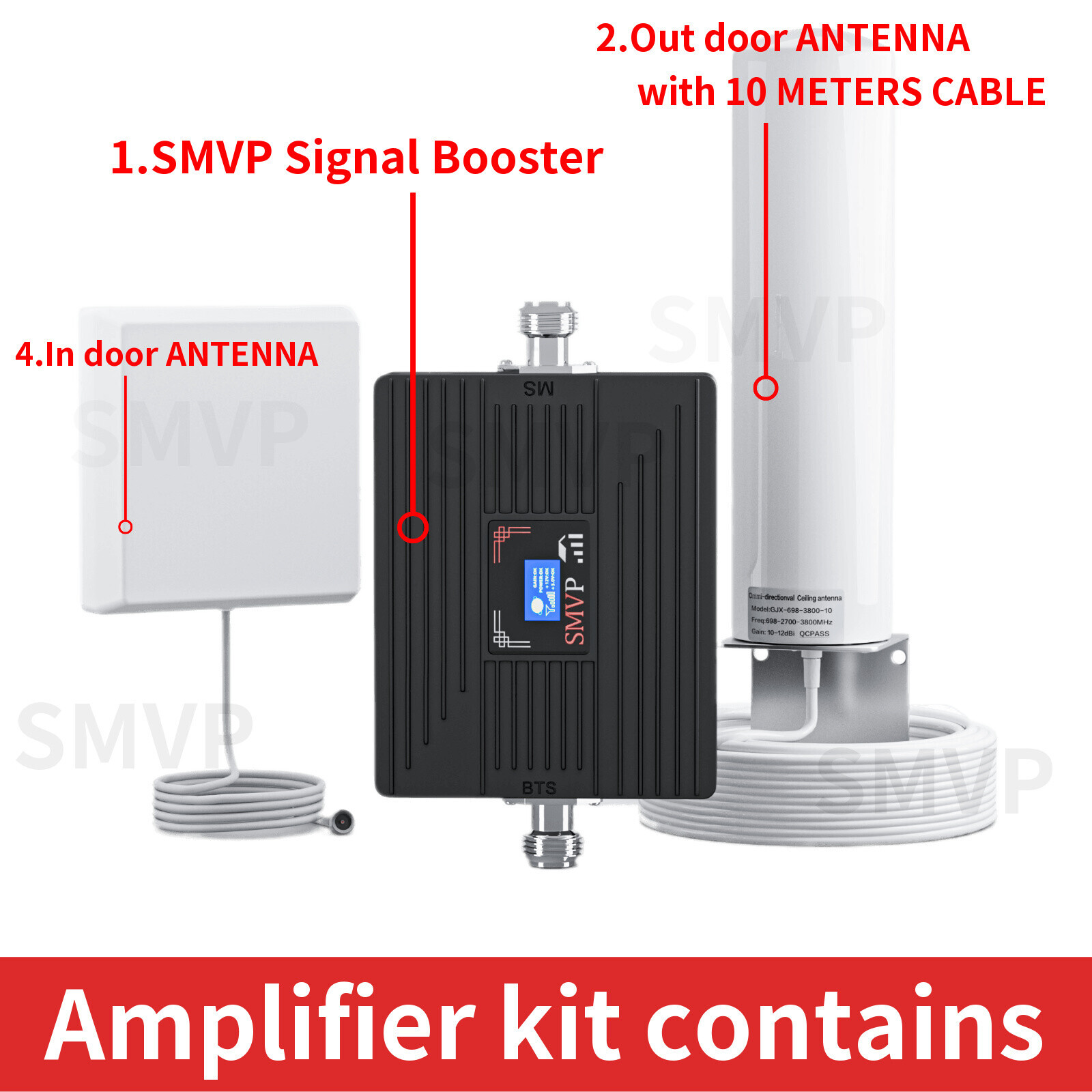 SMVP 360° ° omni Network, 2G, 3G, wzmacniacz 4GA 1800 2100 2600mh zestaw wzmacniacza sygnału telefonu komórkowego i wzmacniacz Internetu