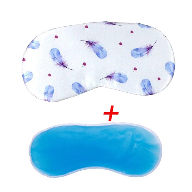 Bomuld blød øjenhjælp sovemaske med behagelig is kompress gel rejsehvile fest øjenskygge cover bind for øjnene unisex kvinder mænd: 10