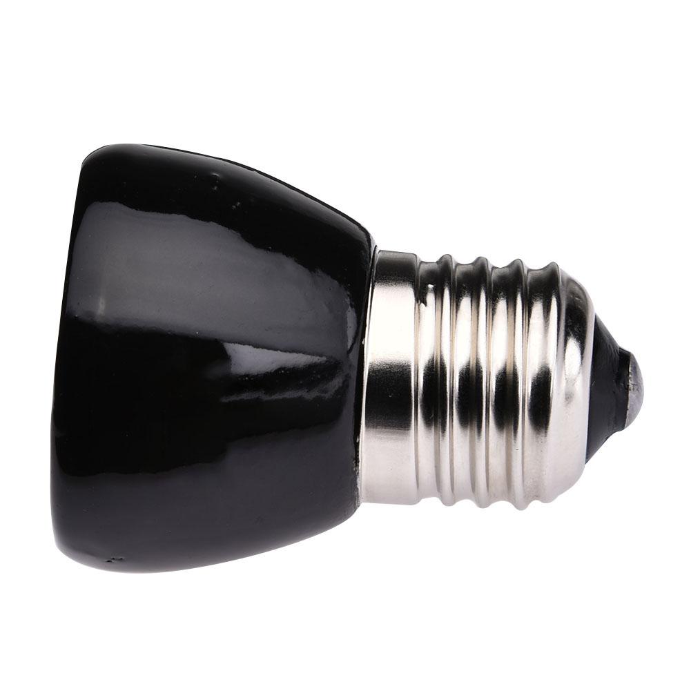 25W/50W /75W /100W E27 Far-Infrared Ceramic Pet Heating Lamp For Lizard Spider Reptile Box Warmer Light Bulbs Heat Bulb Black