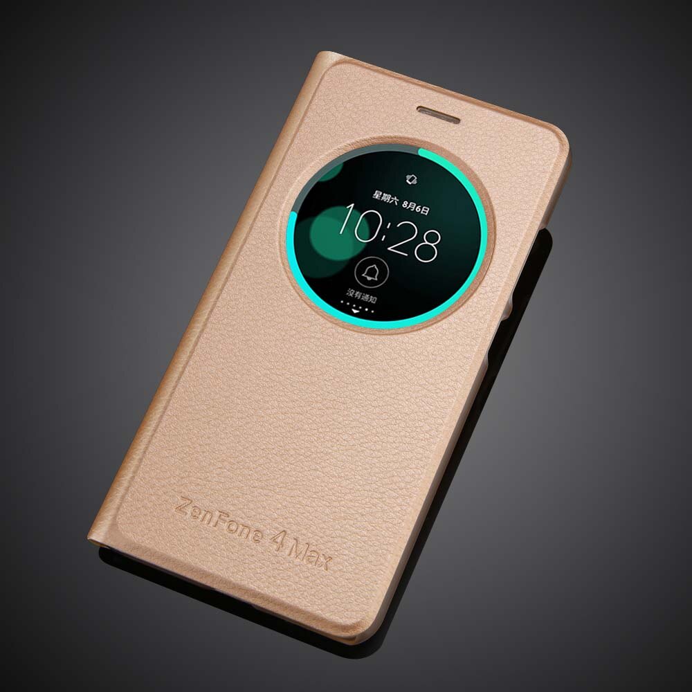 Luxe Case Voor ASUS ZenFone 4 Max ZC554KL 5.5 "& ZenFone 4 Flip pu Lederen Beschermende Telefoon Tas case Cover: For 4 Max ZC554KL / Goud
