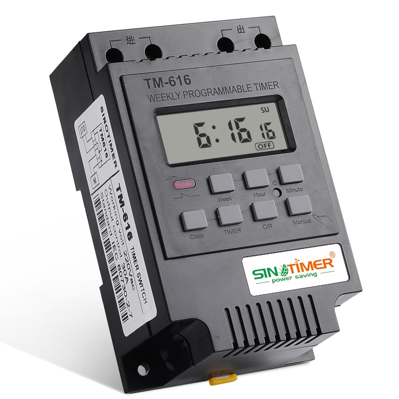 30AMP 12V DC AC 110V 220V AC Weekly Programmable Digital TIME SWITCH Relay Control Timer Din Rail Mount TM616B