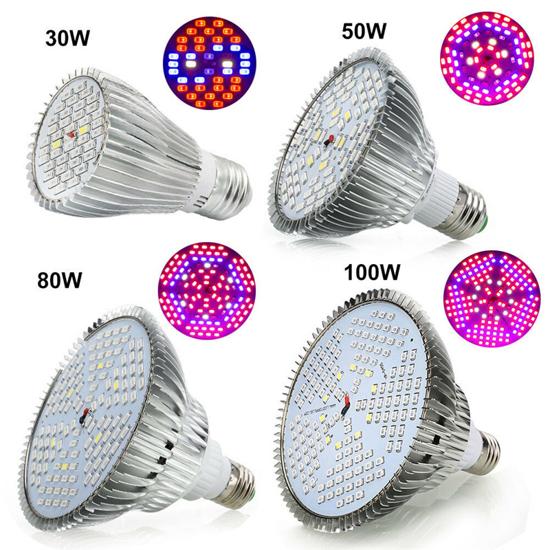 Volledige Spectrum 30W/50W/80W/100W/120W AC85 ~ 265V uv + Ir E27 Led Grow Licht Voor Bloeiende Planten Hydrocultuur Systeem Led Aquarium Lamp