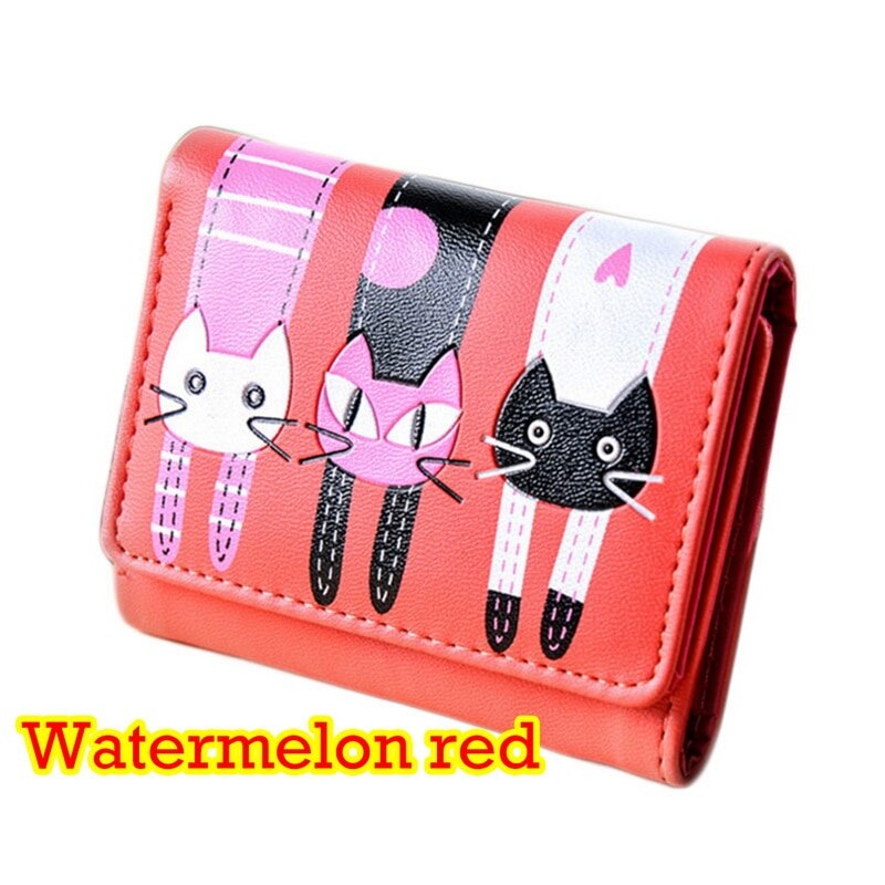 Luxury Wallet Women Cat Cartoon Wallet Female Card Holder Casual Zip Ladies Clutch PU Leather Coin Purse: 6