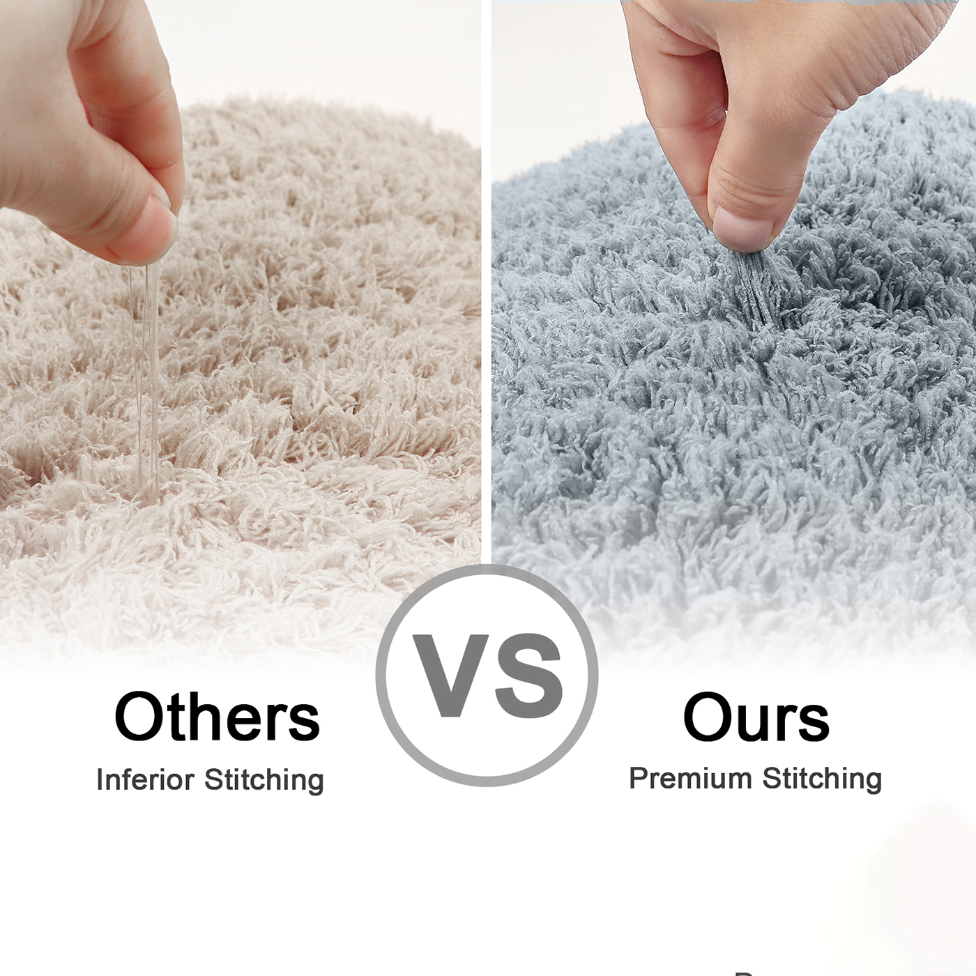 Badeværelsestæppe skridsikre bademåtter absorberende badeværelsesmåtte blød mikrofiber fodmåtte fluffy plys shaggy badeværelsestæpper og gulvmåtter