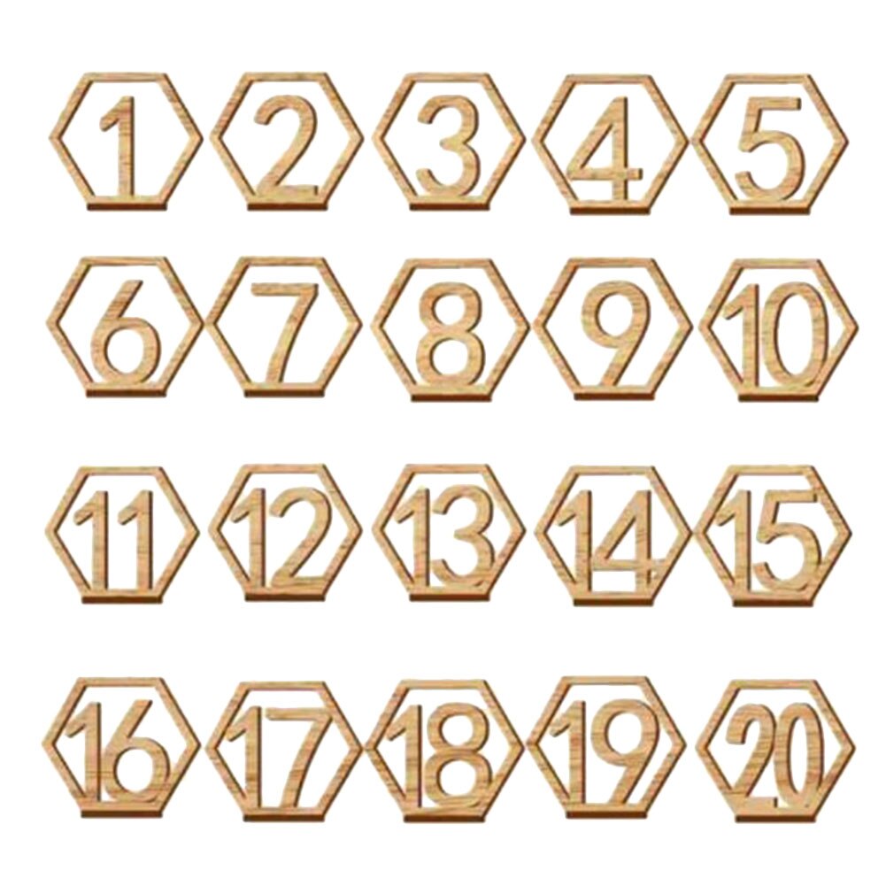 20 Stuks Tafel Nummers Wedding Seat Kaarten Vierkante Tafel Nummer Borden Voor Bruiloft Decoratie DC156: Default Title