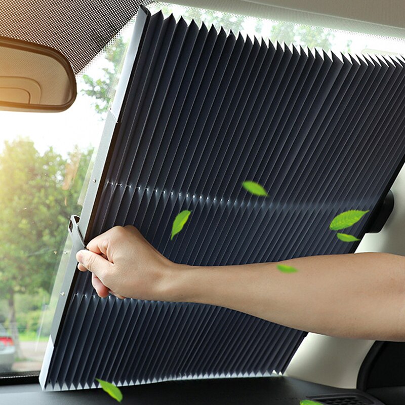 Opgrader bil forrude solskærm automatisk sammenklappelig udvidelse bilrude solskærm solskærmbeskytter holder din bil kølig
