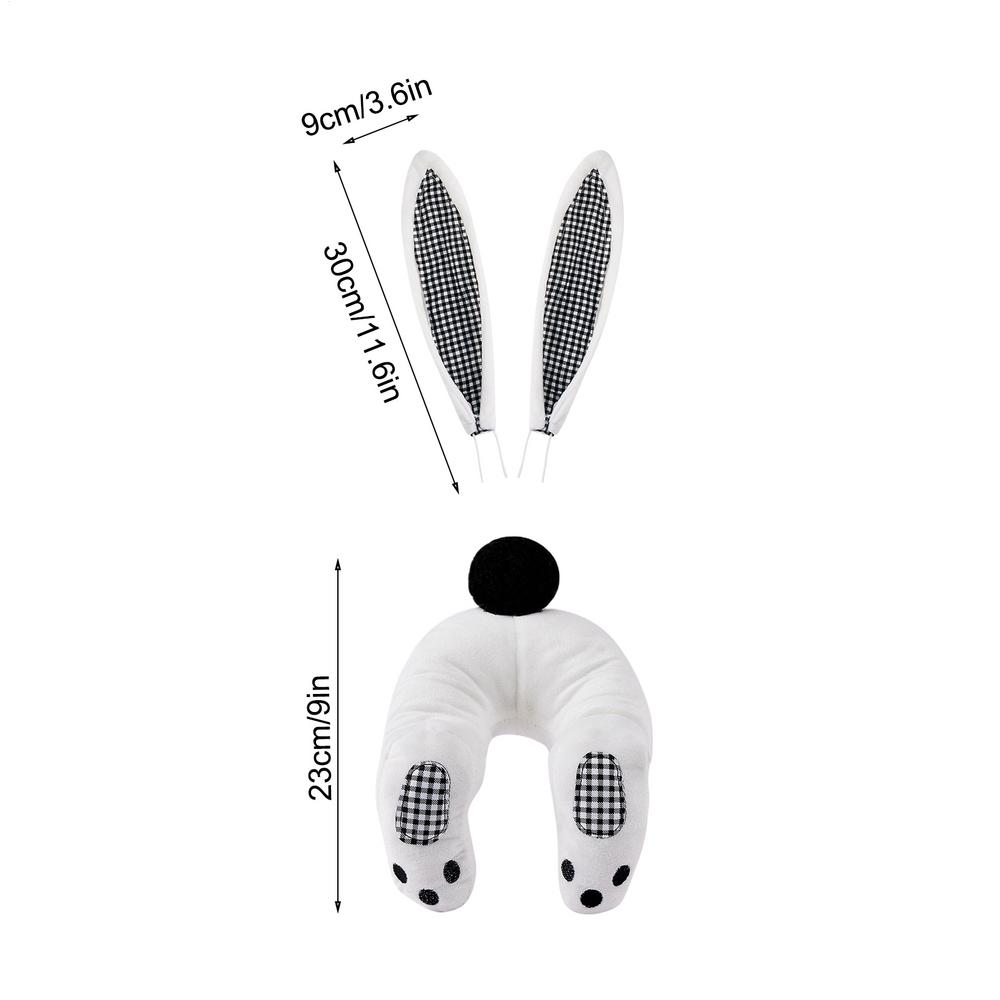 Decoración de conejito de Pascua para el hogar, accesorio de corona a tope de conejo para el hogar, jardín, corona, Festival, puerta delantera, decoraciones colgantes de pared: Azul