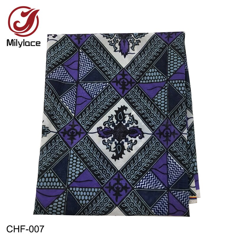 Afrykańska tkanina szyfonowa, cyfrowy wzór, drukowany szyfon, tkanina szyfonowa, 5 jardy na partię, -007-019 chf: -007 funty