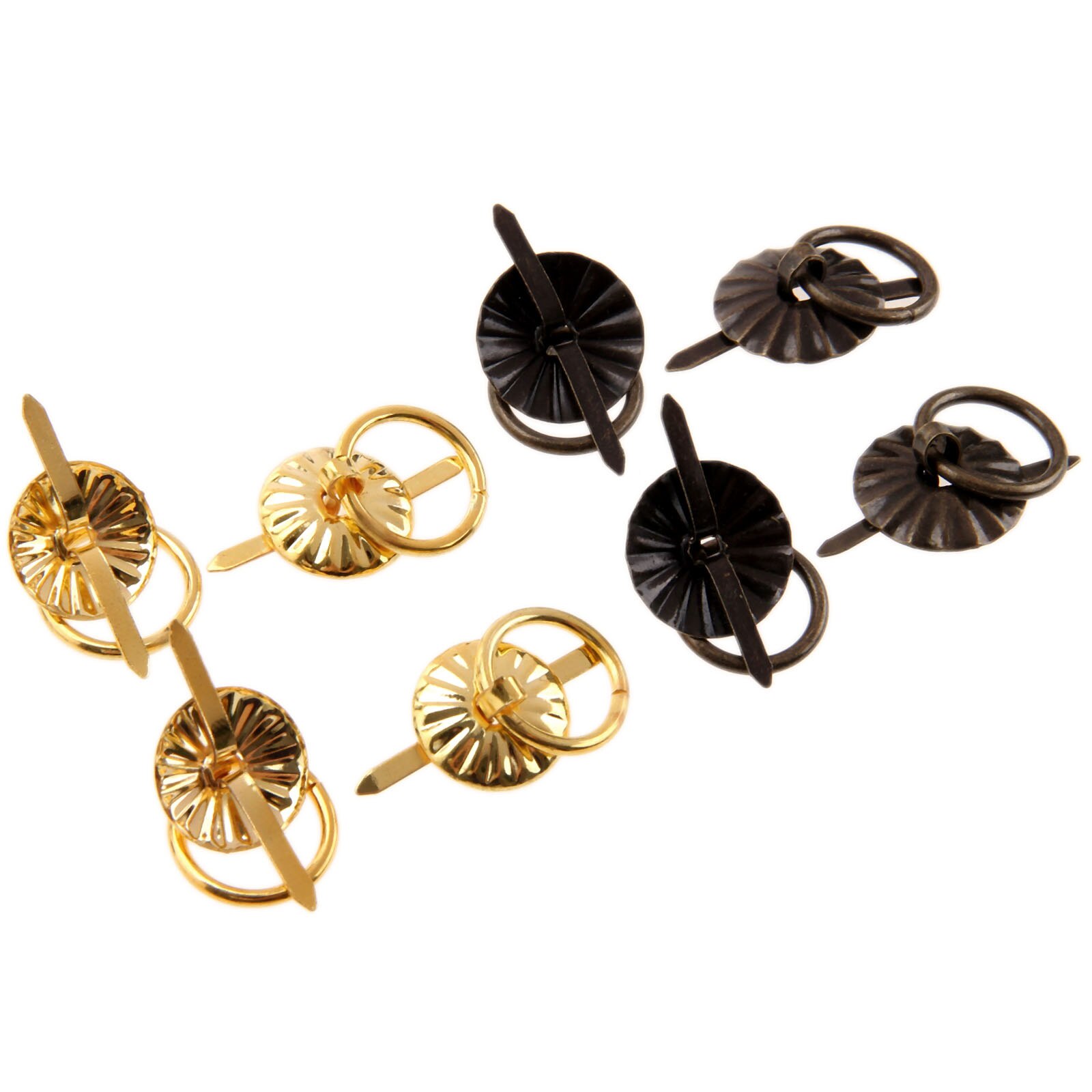 12 Pcs Furniture Handles Jewelry Chest Box Cabinet Cupboard Dresser Drawer Handle Pull Knob Ring